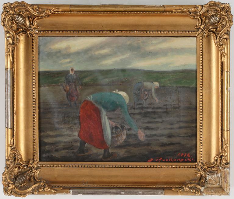 JALMARI RUOKOKOSKI, olja på duk, sign o dat 1916.