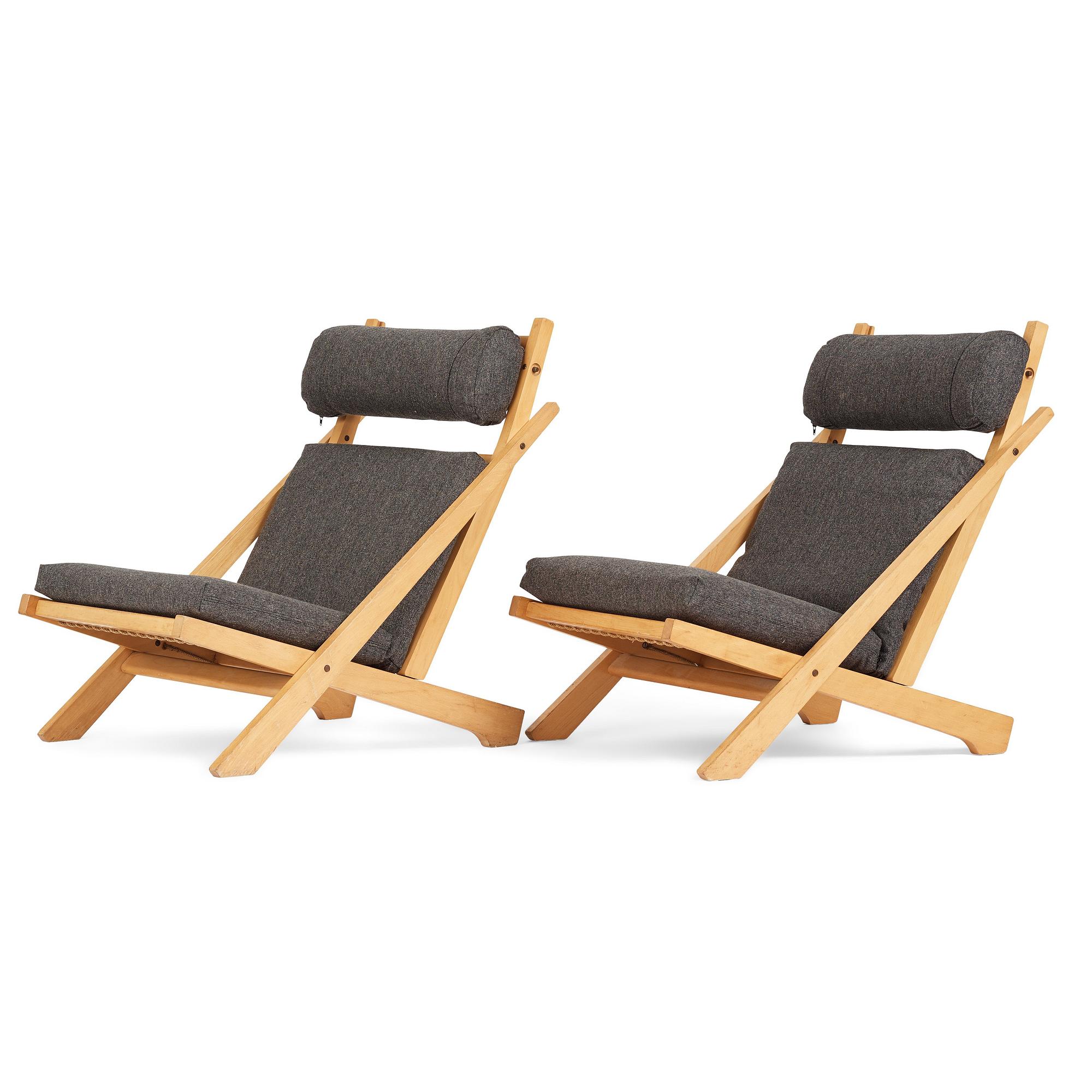 Hans J. Wegner, Hans J Wegner, a pair of "CH-03" easy chairs for Carl Hansen & Søn, Denmark, 1960-70's.