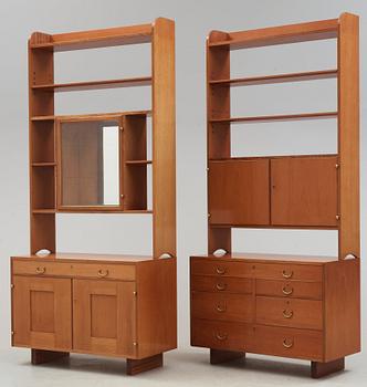 BOKHYLLOR, modell 2112, 2 sektioner, Josef Frank, Firma Svenskt Tenn.