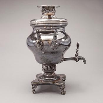 SAMOVAR, försilvrad, stämplad Fraget, Warsawa, sekelskiftet 1800/1900.