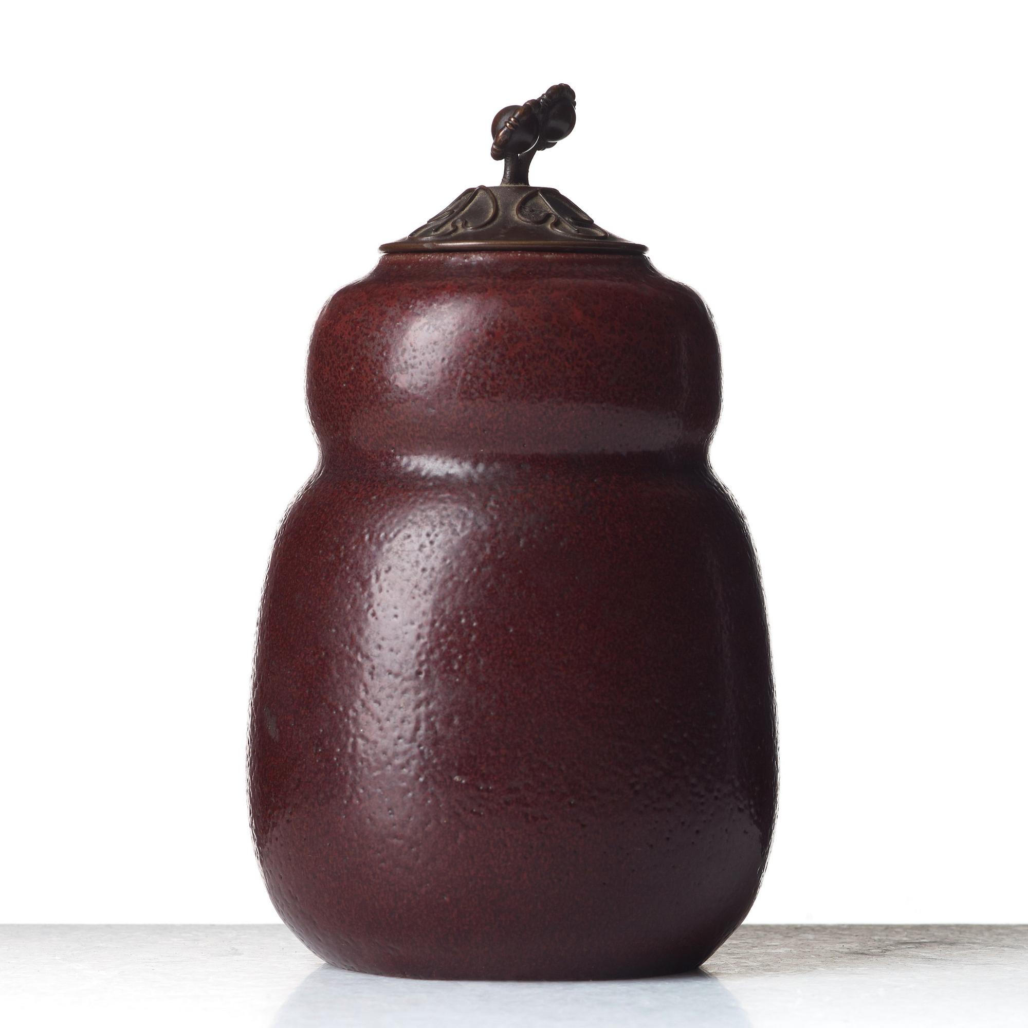 PATRICK NORDSTRÖM, urna med lock av patinerad brons, Royal Copenhagen, Danmark 1910-20-tal.