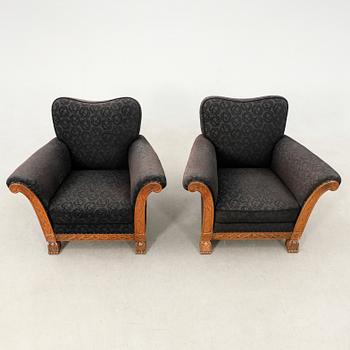 Armchairs, a pair from the 1940s, Swedish Modern.