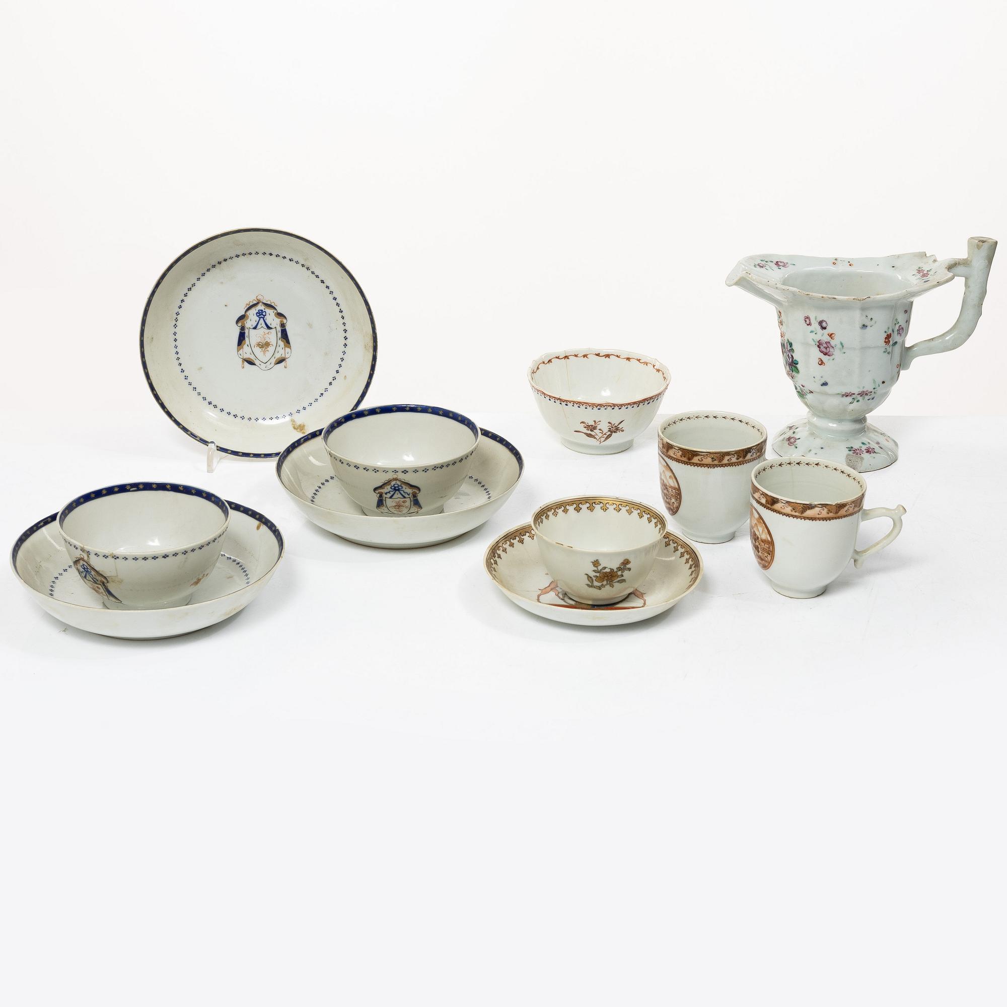 A collection of export porcelain, China, Qing dynasty, 18th century.