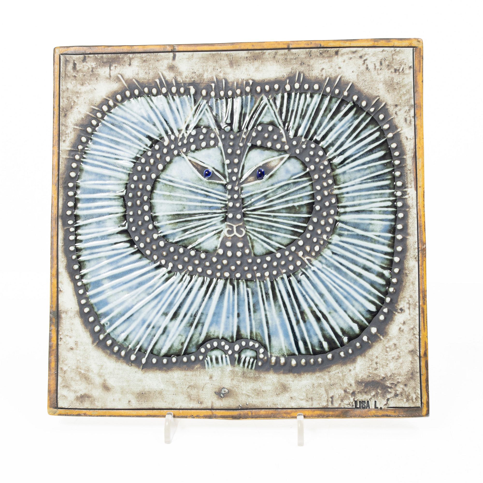 Lisa Larson, Three stoneware wall placques, Gustavsberg.