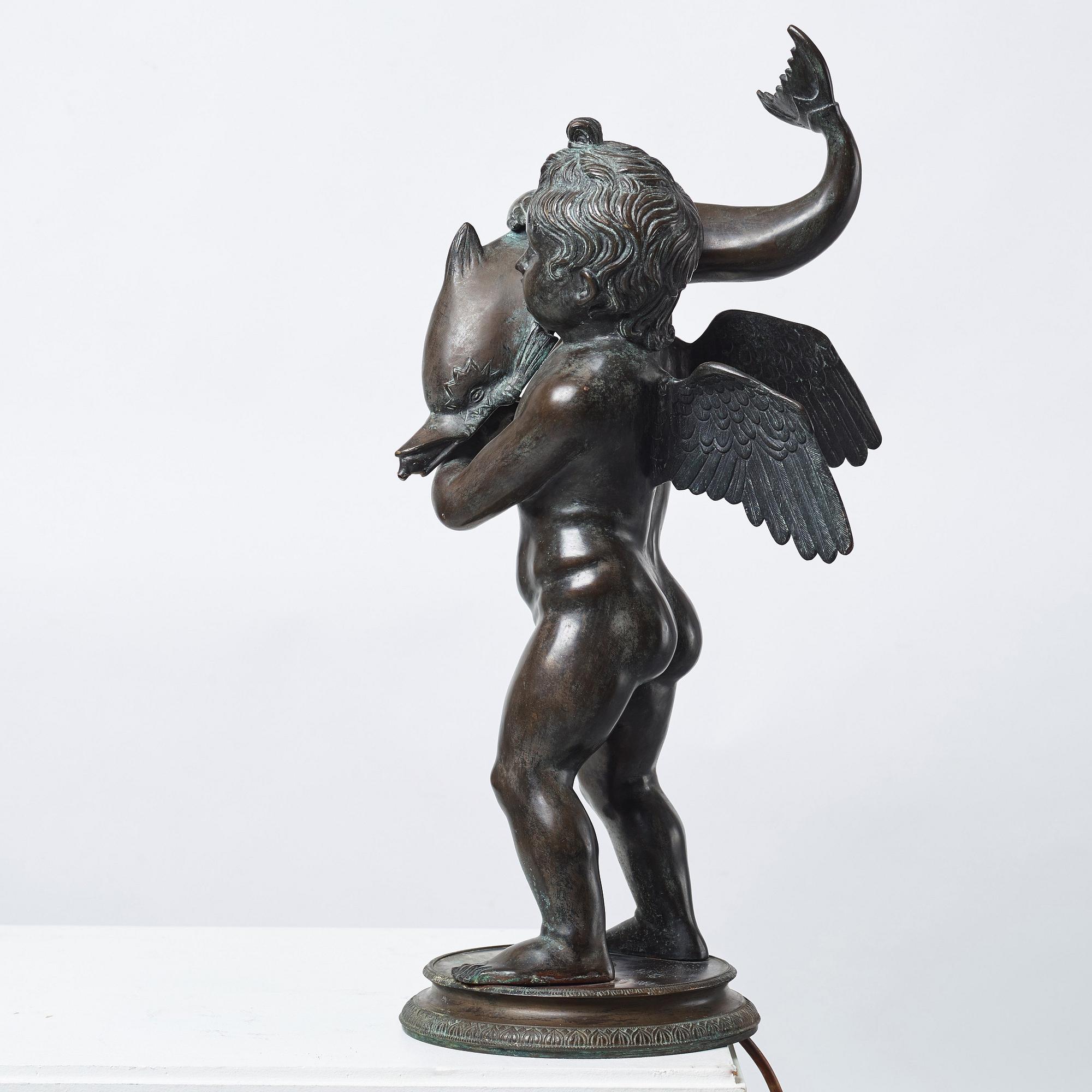 FONTÄNSKULPTUR, efter antiken, omkring år 1900.