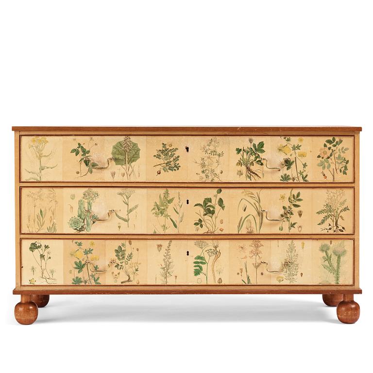 Josef Frank, a 'Flora' chest of drawers, Svenskt Tenn Sweden 1950s.