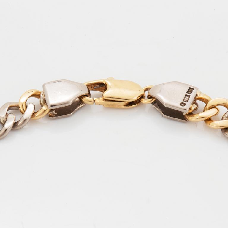 Collier, 18K vitguld och rödguld med briljantslipade diamanter.