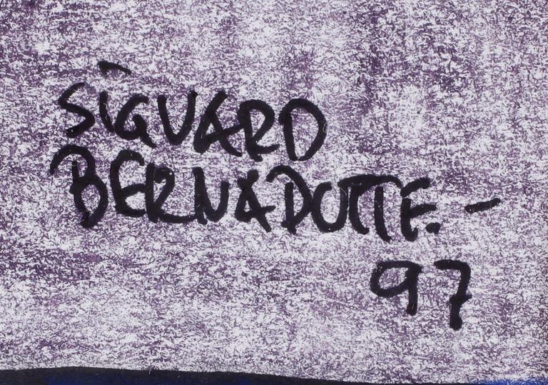 SIGVARD BERNADOTTE, sign och dat 97. Pastellkrita och tusch på papper.