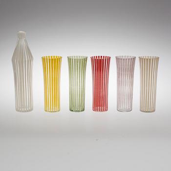 SERVIS, glas, 6 delar, "Strikt", Bengt Orup, Johansfors.