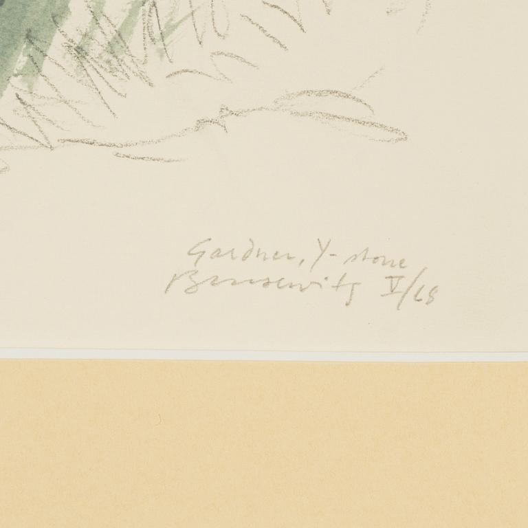 Gunnar Brusewitz, watercolout, signed and dated Gardner, Y-stone -68.