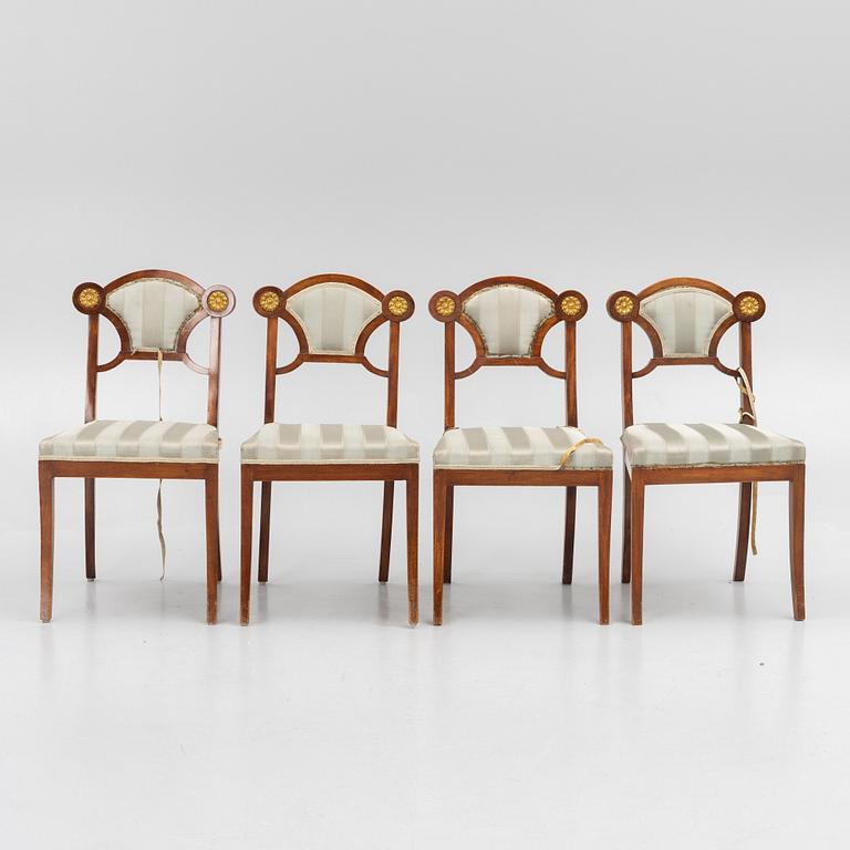 A set of four Empire chairs, first half of the 19th Century.