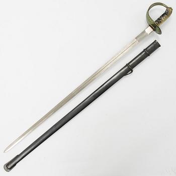 A Swedish cavalry sword 1893 pattern, with scabbard.