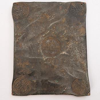 A Swedish copper plate, 2 Daler silvermynt, Fredrik I 1725.