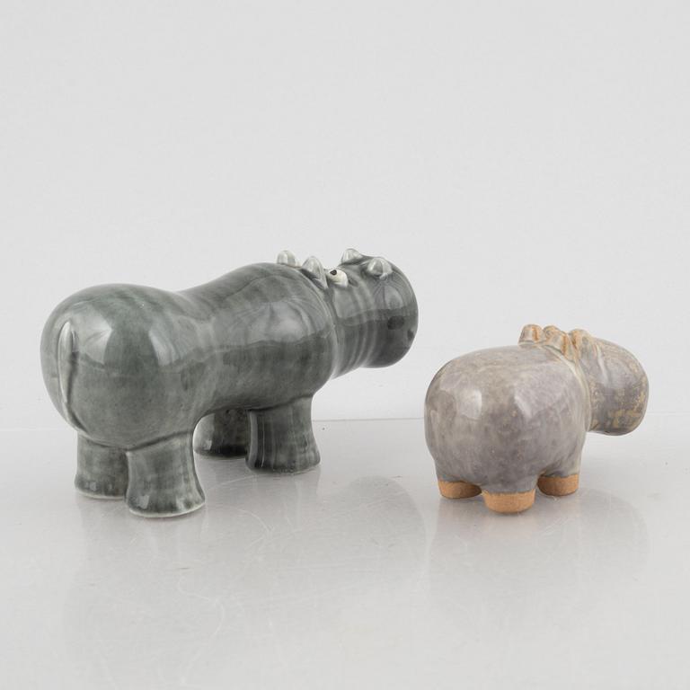 Lisa Larson, figuriner, 2 st, bl.a. ur serien "Menageri", Gustavsberg.