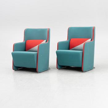 Börge Lindau & Bo Lindekrantz, armchairs, a pair, "Solo M", Lammhults Möbel AB, late 20th century.
