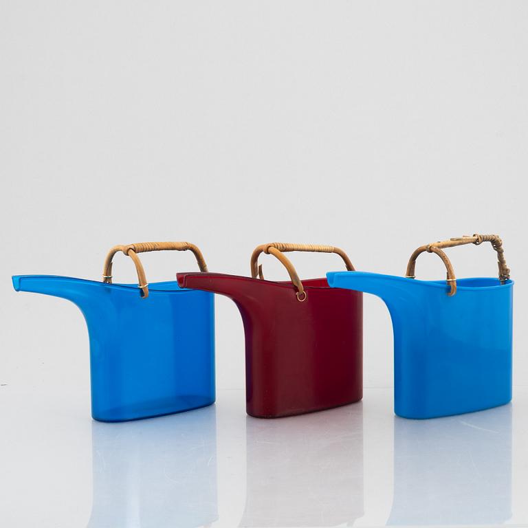 Stig Lindberg, three 'Fontana' watering cans, Gustavsberg 1967-72.