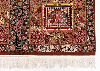 Matta, Isfahan, centrala Persien, part silk, signerad, ca 270 x 185 cm.