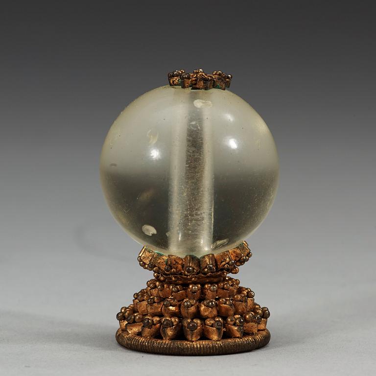 A set of fourteen Mandarin hat buttons, late Qing dynasty (1644-1912).
