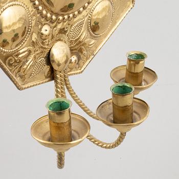 A pair of Baroque style wall sconces, 19th Century.