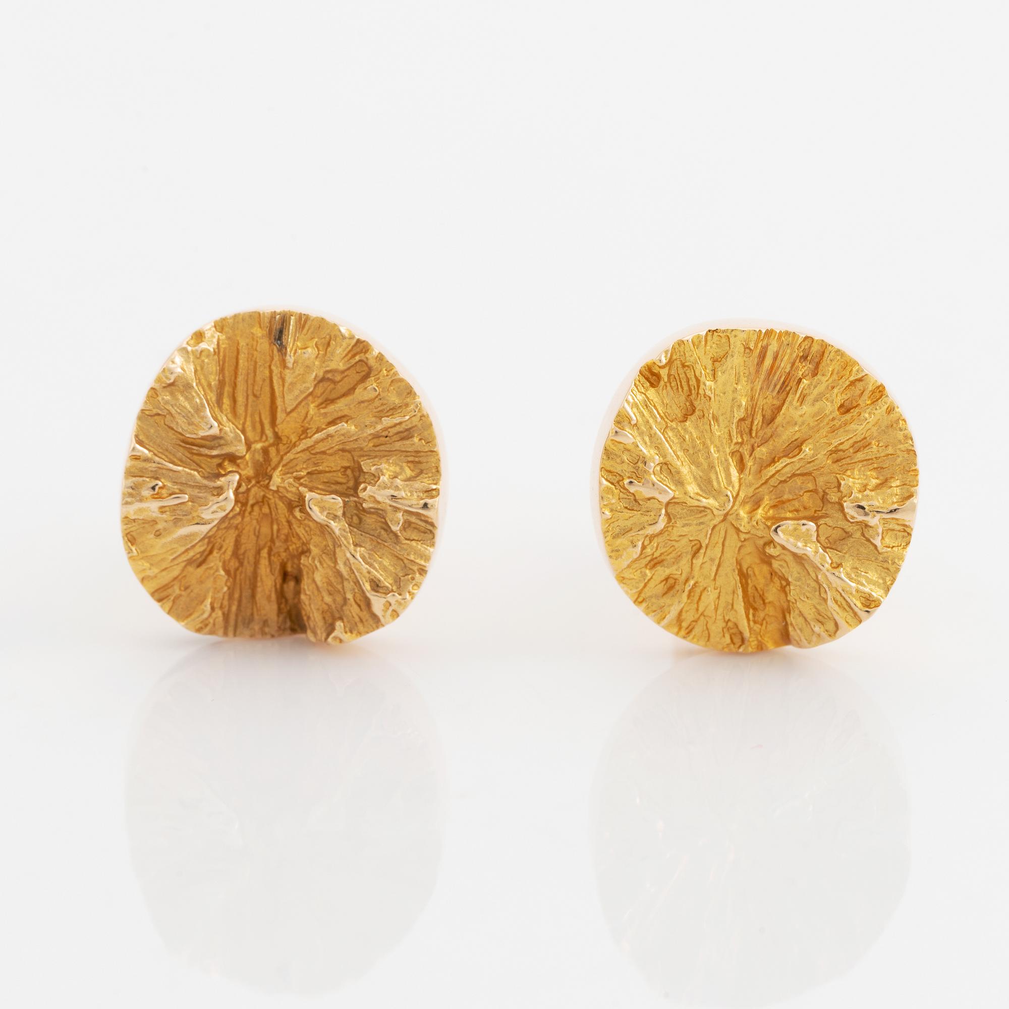 Björn Weckström, 14K gold cufflinks, Lapponia 1993.