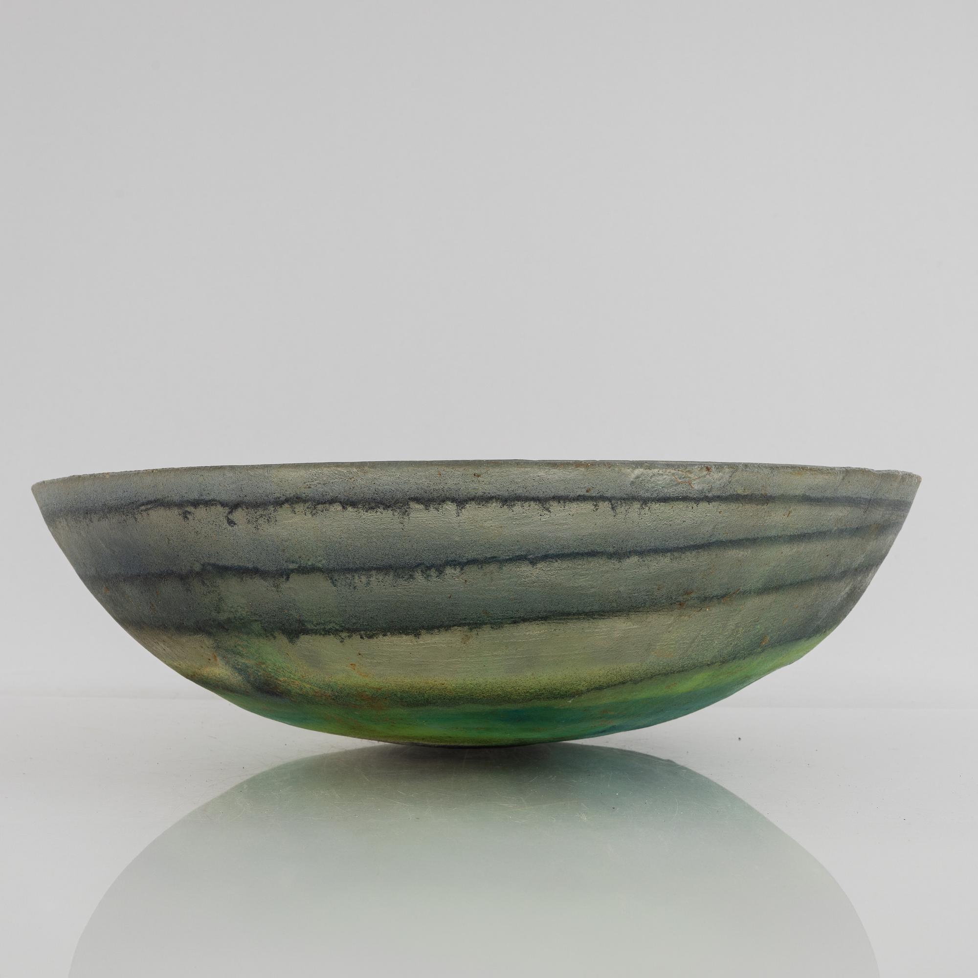 Siv Lagerström, bowl, larger model, acrylic plastic, green-tinted.