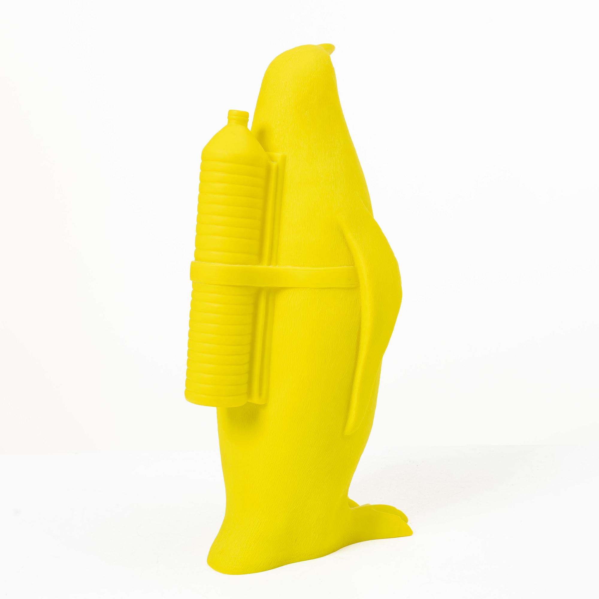 William Sweetlove, "Small cloned penguin with water bottle".