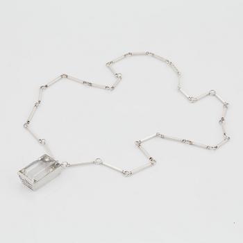 Wiwen Nilsson, a sterling necklace with a rock crystal pendant, Lund, Sweden 1943.