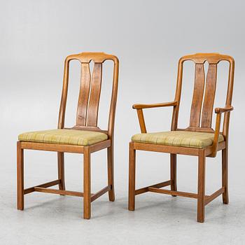 Carl Malmsten, a seven-piece dining suite, 'Ambassadör', Åfors Möbelfabrik.