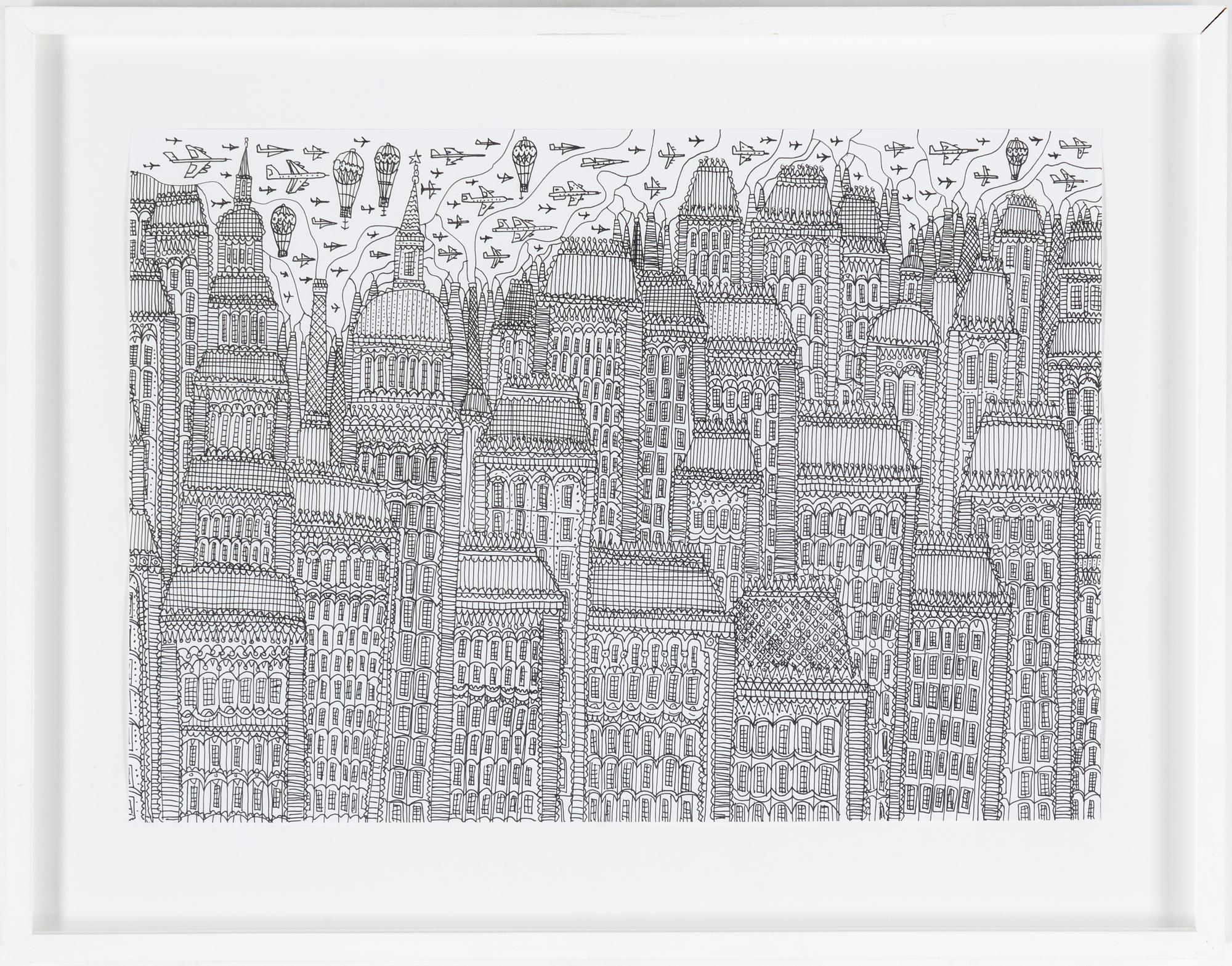 ERIC ERICSSON, ink on paper executed for Brasserie Godot.