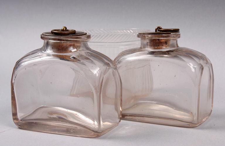 SKRIN MED GLASPLUNTOR, Karl Johan, 1800-talets första hälft.