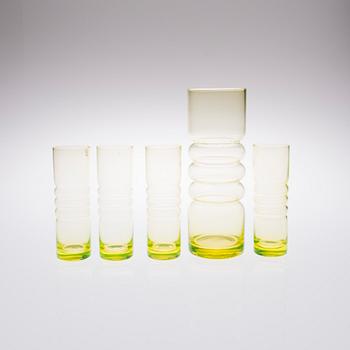 NANNY STILL, KANNA SAMT 4 GLAS, "Tzarina", Riihimäen Lasi.