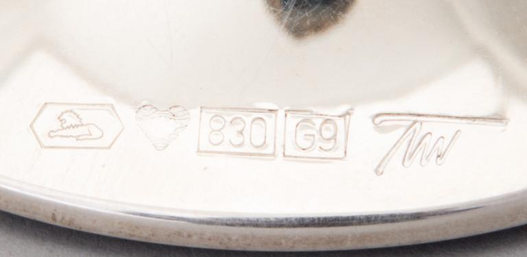 TAPIO WIRKKALA, LJUSSTAKAR, 4 ST. Sign. TW. Silver, Kultakeskus, Tavastehus, -08, -95, -98, -72.
