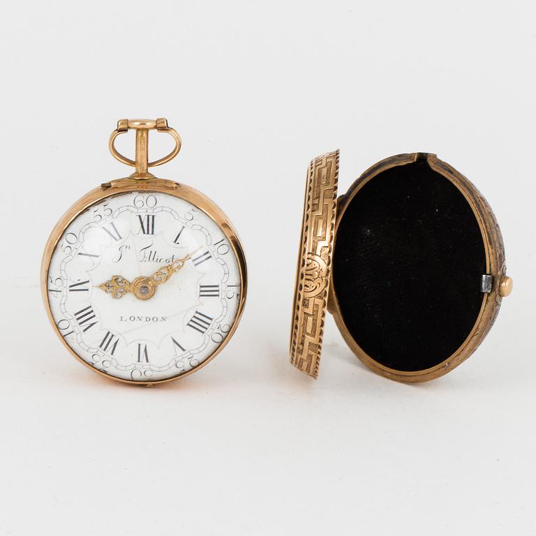 JOHN ELLICOTT, pocket watch, London, 43 mm.