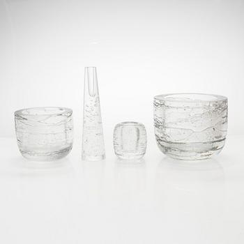 Timo Sarpaneva, four 'Arkipelago' art glass signed Timo Sarpaneva Iittala -79,-79 och -87.