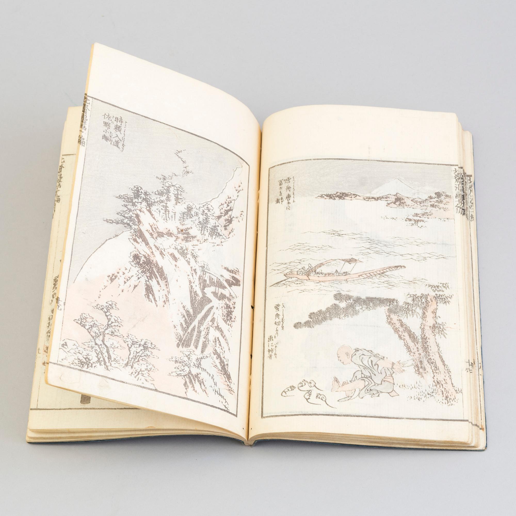 Four Japanese woodblock printed books, 19th century.