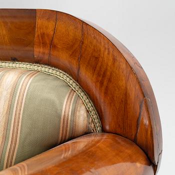 Sofa, 2 armchairs, 2 chairs, drop-leaf table Karl Johan, different models, 19th century.