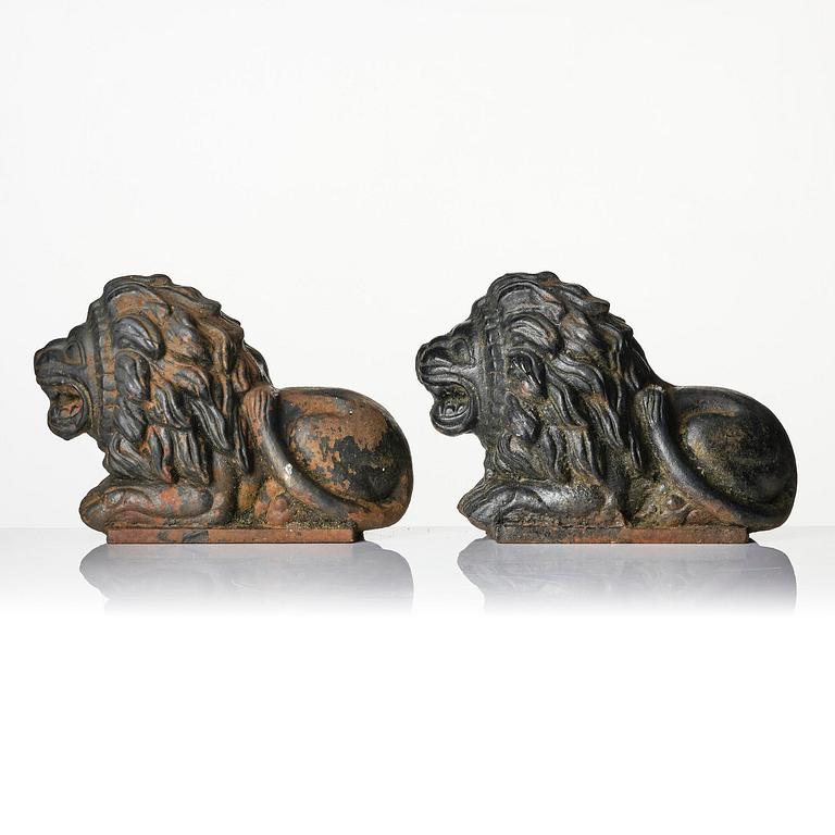 Anna Petrus, a pair of cast iron water spouts, Näfveqvarns bruk, Swedish Grace.