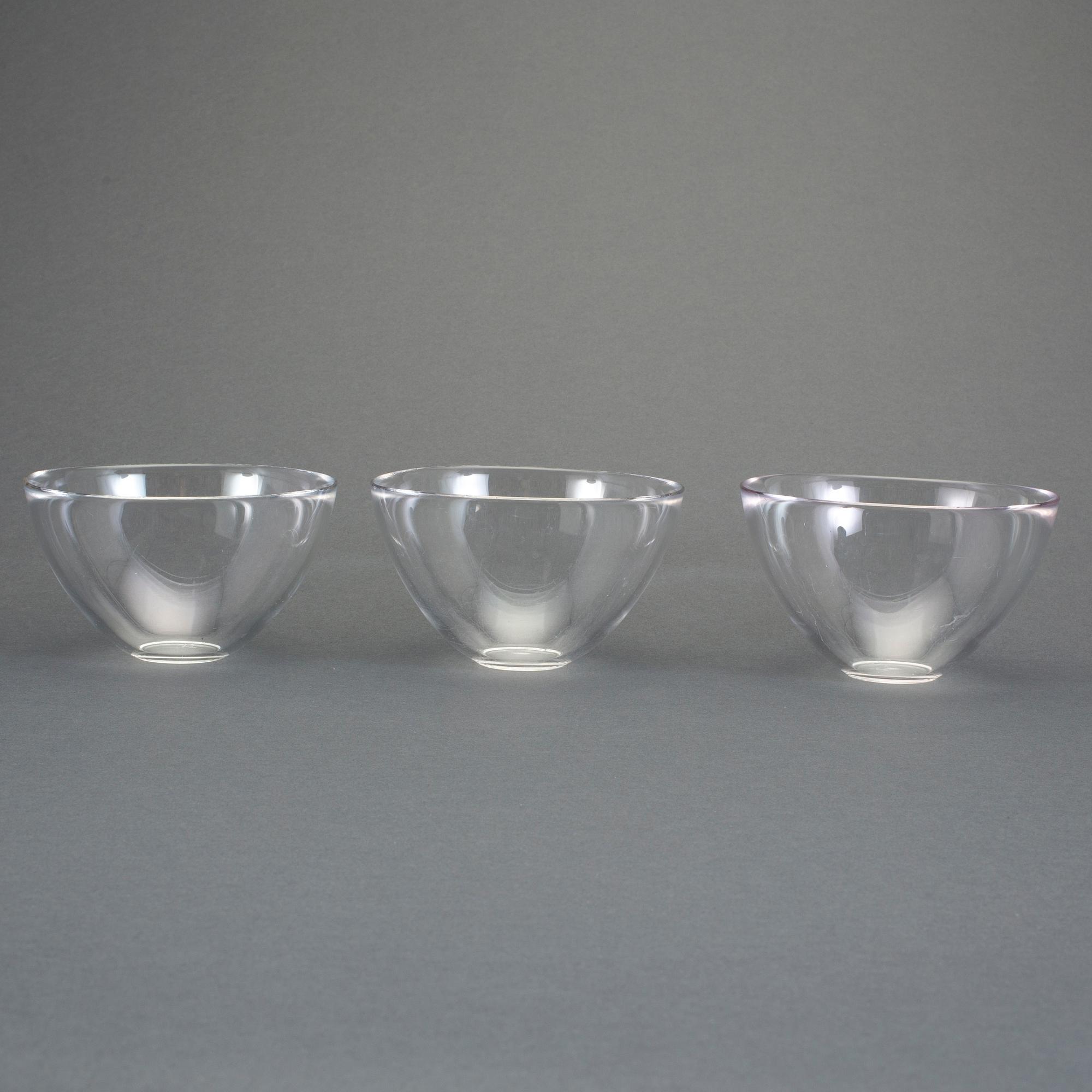 SKÅLAR, 10 st, glas, "Fuga", Orrefors, Sven Palmqvist, 1900-talets andra hälft.