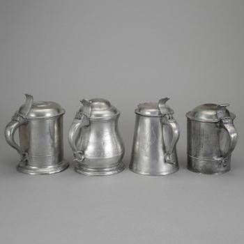 STOP, 4 stycken, tenn, bla Nicklas Anström, Växjö, (1817-1844).