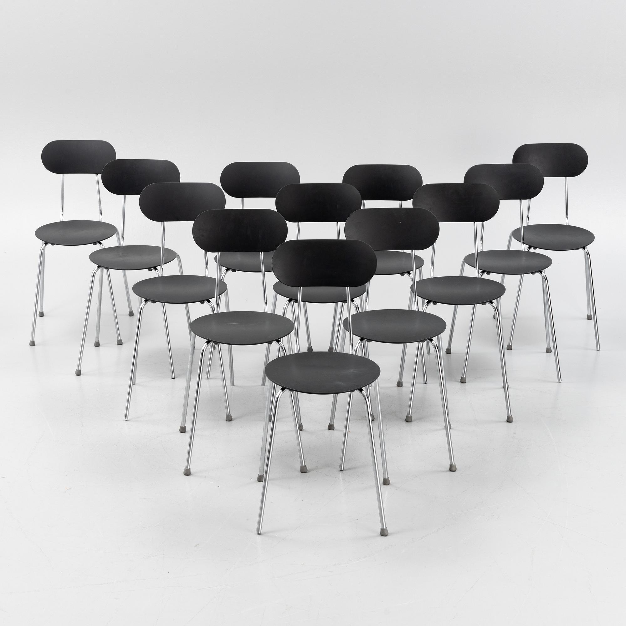 Enzo Mari, a set of twelve 'Mariolina' chairs form Magis, Italy.