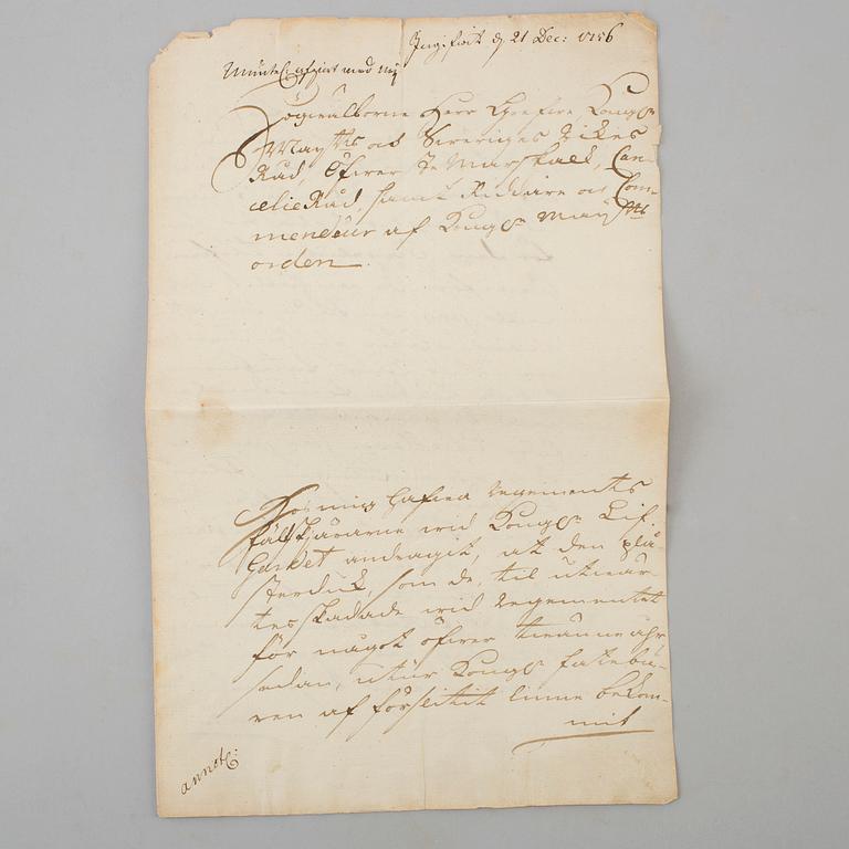 LETTER / MANUSCRIPTS, 7 st, members of the family von Fersen.