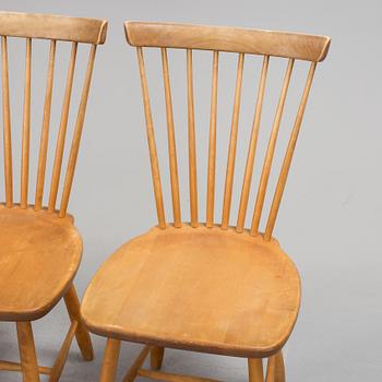 CARL MALMSTEN, four birch 'Lilla Åland' chairs.