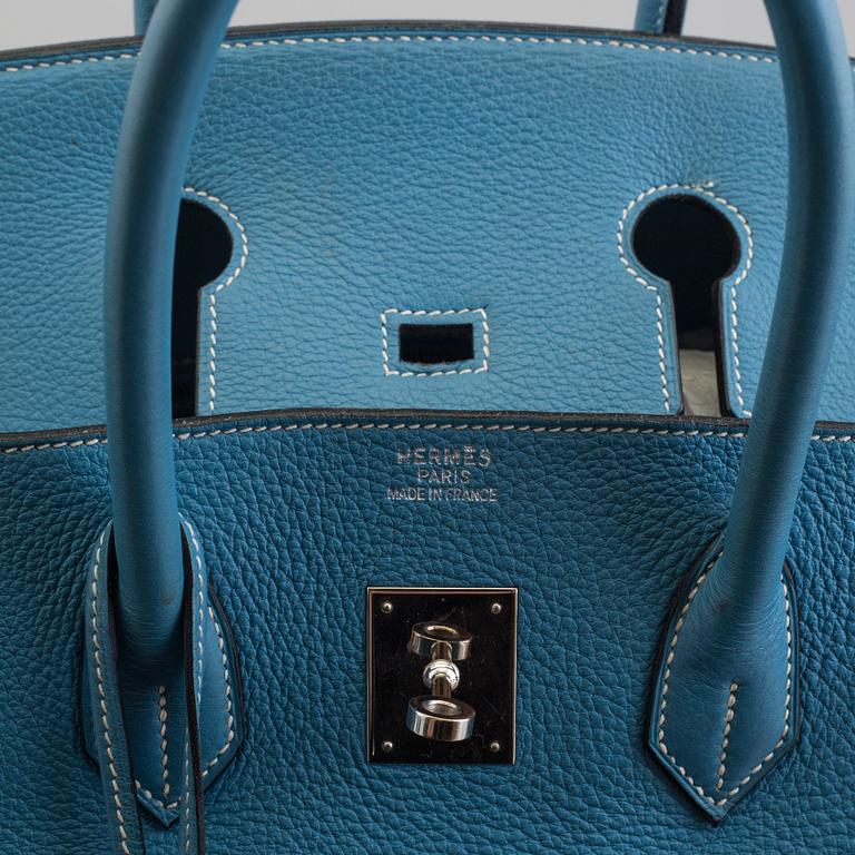 A "Birkin Bag" by Hermès, 35 Bleu.
