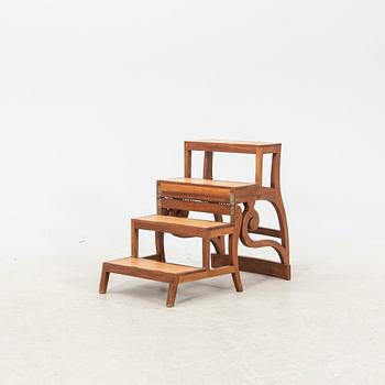 A late 20th century yew stepchair.