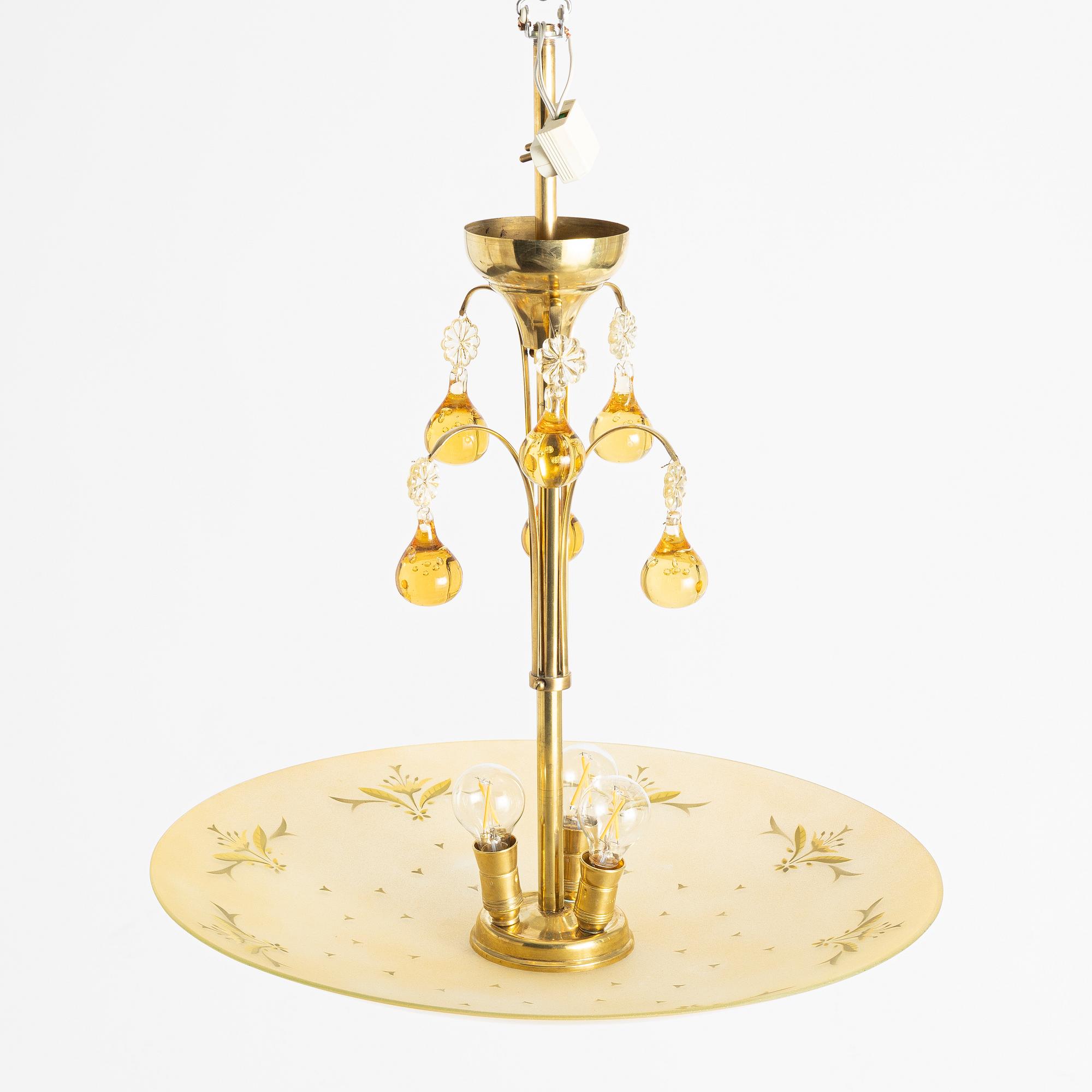 A ceiling lamp, Swedish Modern, 1940s.