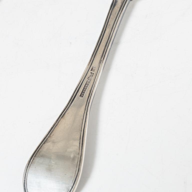 A set of twelve Swedish silver spoons, including Adolf Zethelius, Stockholm 1826.