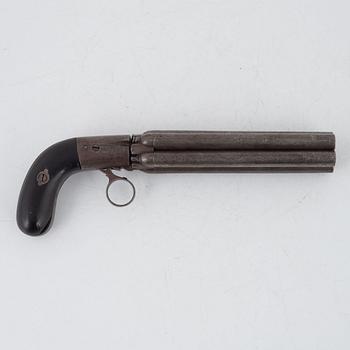 Slaglåsrevolver, sk 'Pepperbox', 1800-talets mitt.