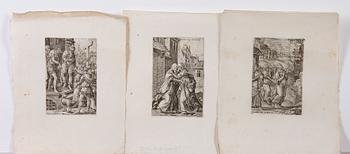 KOPPARSTICK ,33 st, bla efter J. Bourdon, 1700-1800-tal.