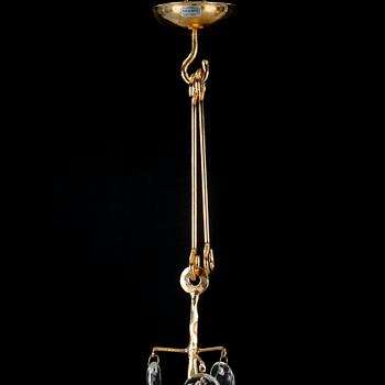 A chandelier by Erik Höglund, second half of the 20th century, hight ca 65 cm.