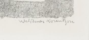 WALDEMAR LORENTZON, litografi, signerad, provtryck.